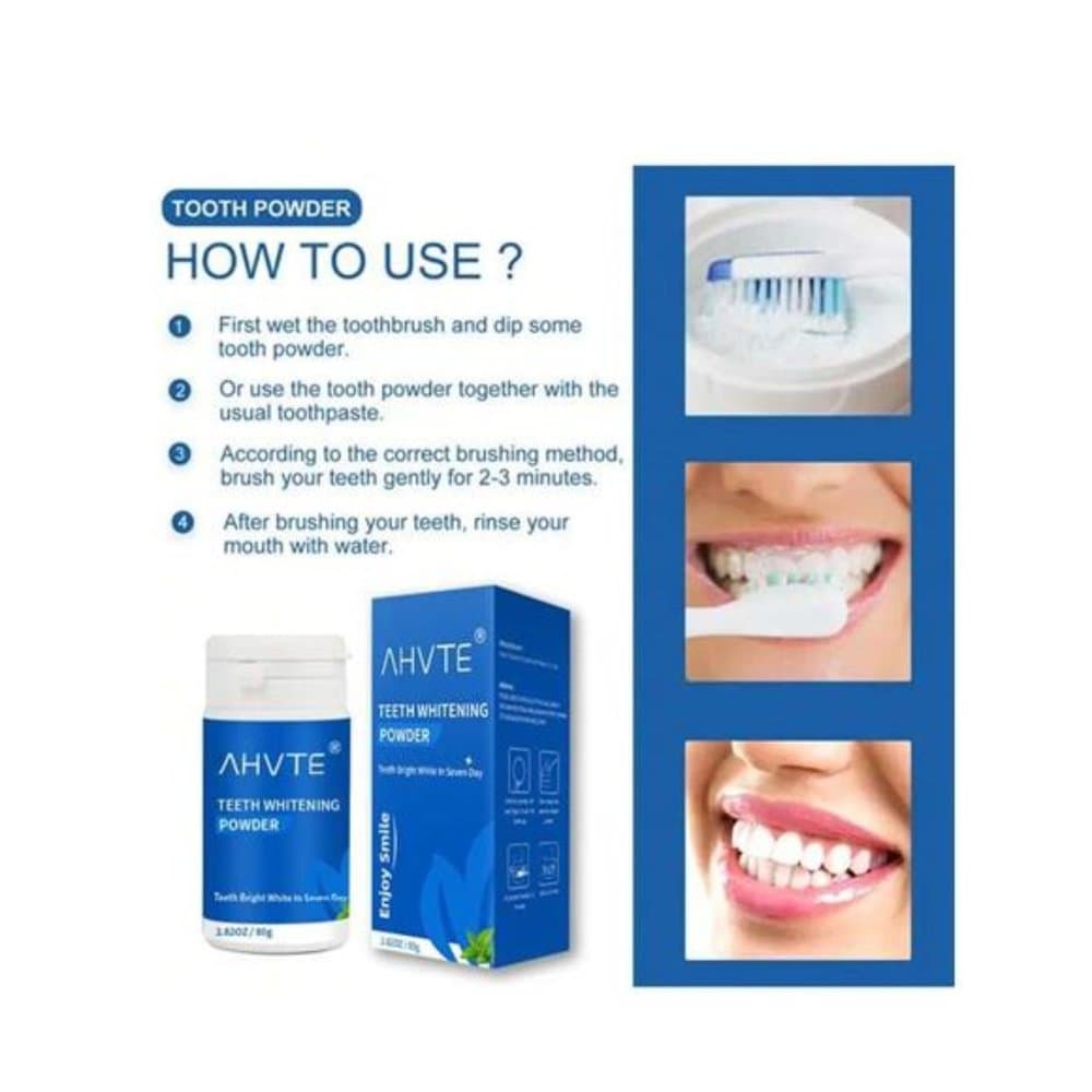 80g Whitening Teeth Powder Remover Stains from Coffee and Smoking - Thumbnail 5