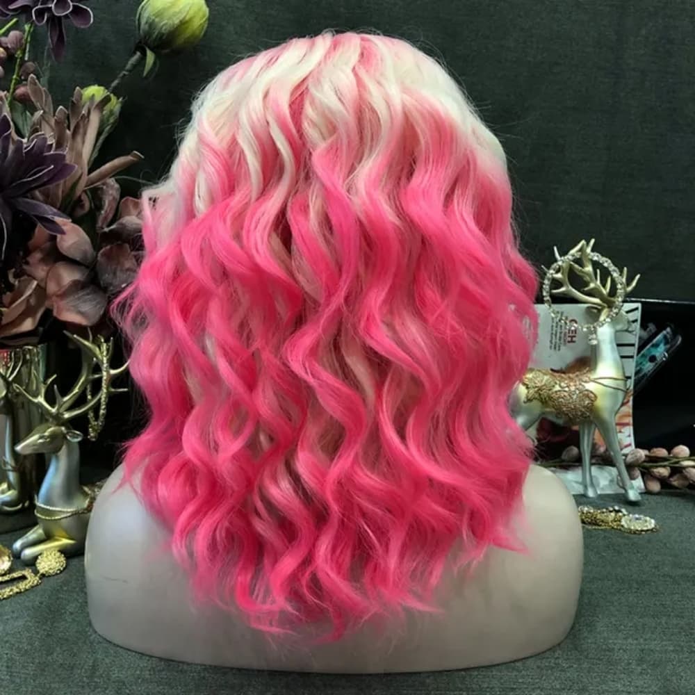 White Pink Beautiful Lace Front Wig