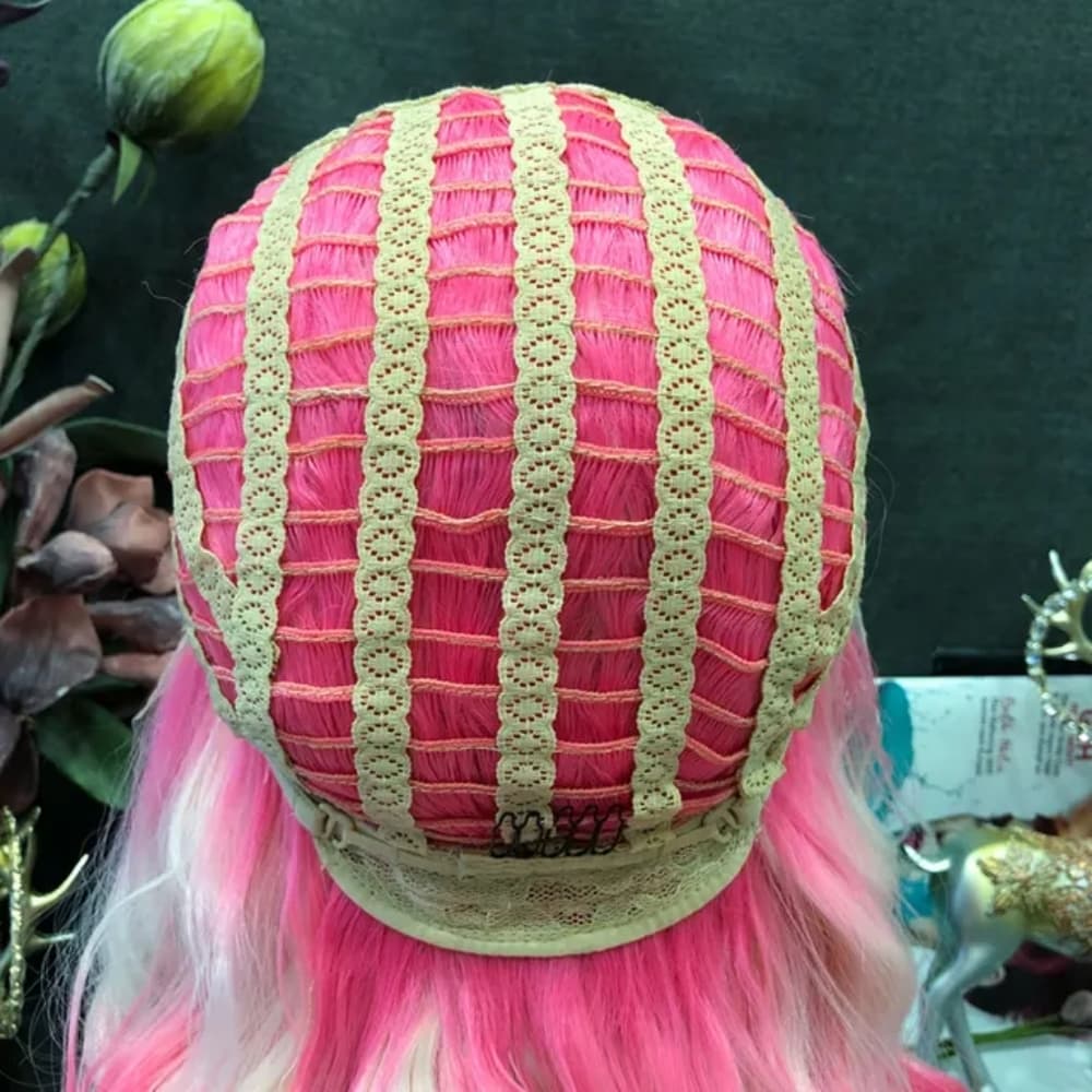 White Pink Beautiful Lace Front Wig - Thumbnail 4