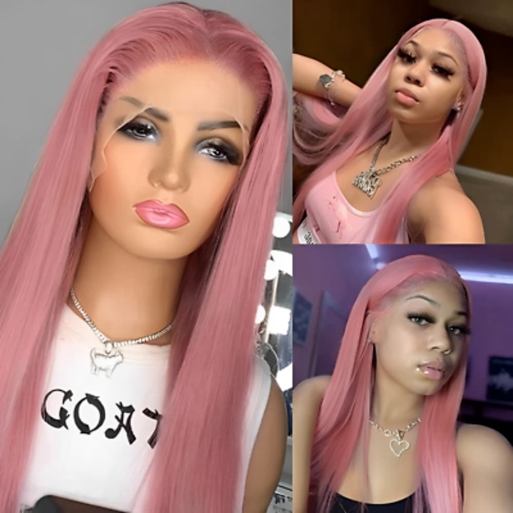 Pink Beautiful Lace Front Wig