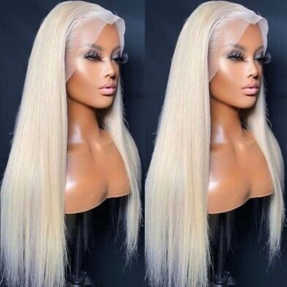White Blonde Beautiful Lace Front Wig - Thumbnail 2