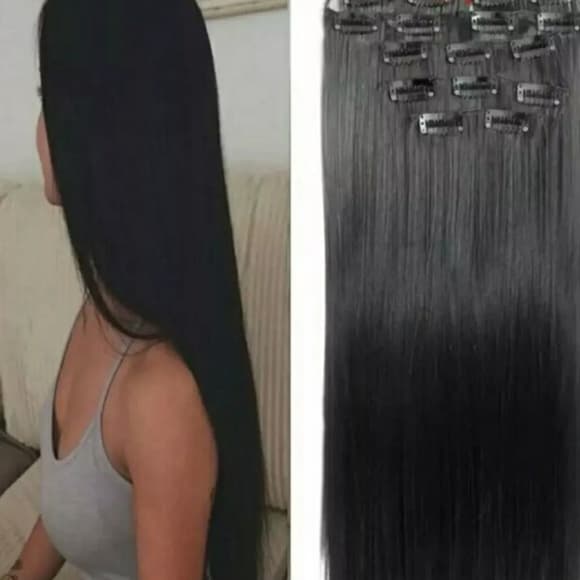 Black Full Head Clip in Extension - Thumbnail 4
