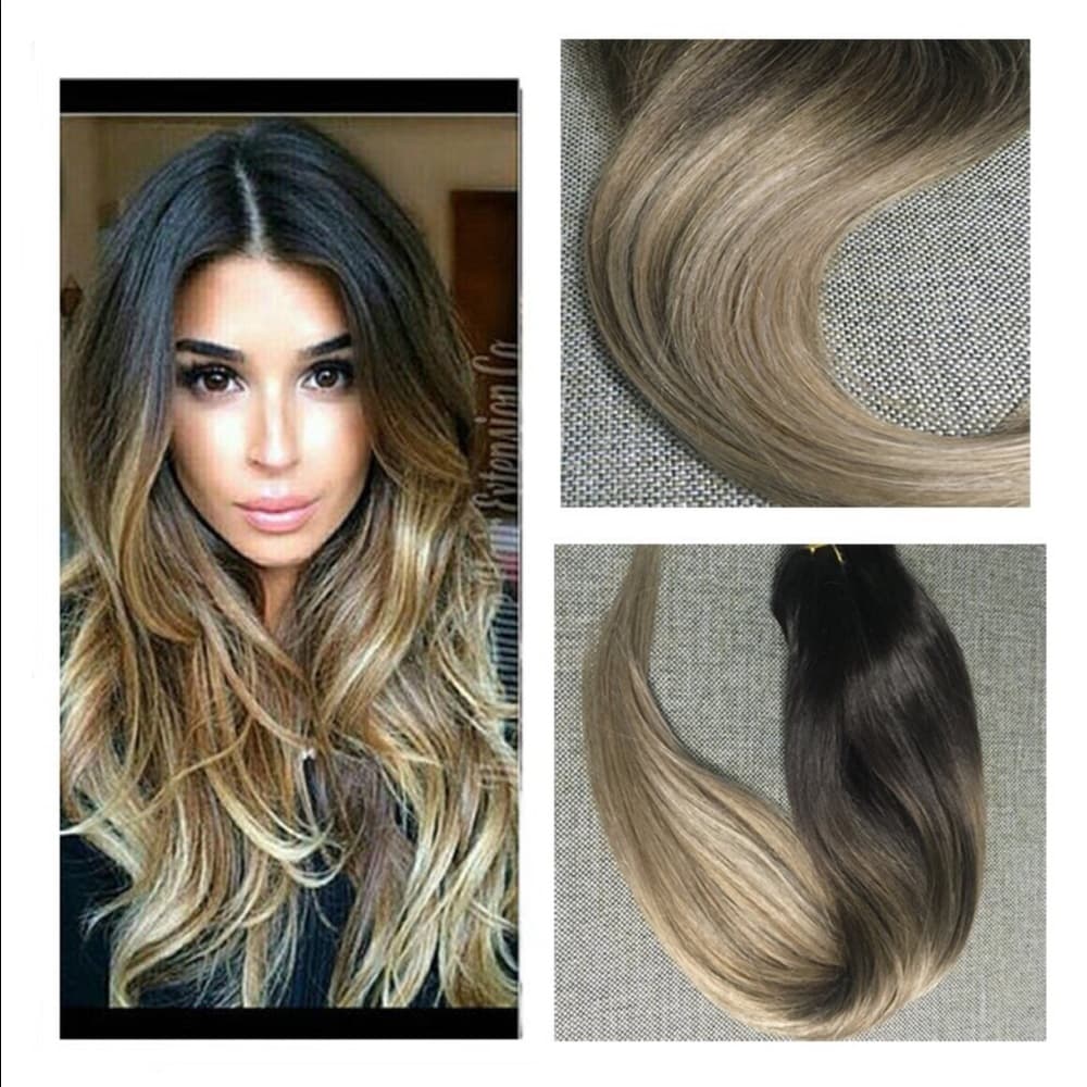 Brazilian Balayage Clip in Extensions 16 inches - Thumbnail 11