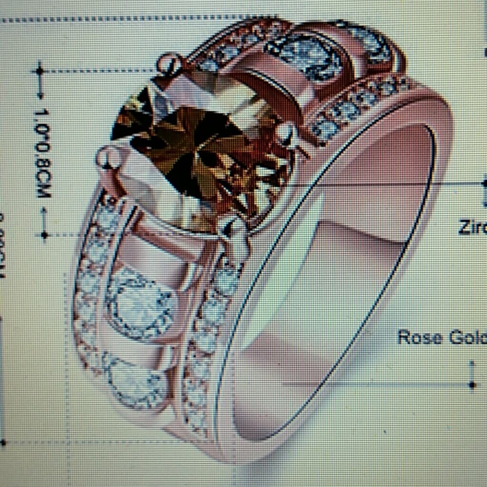 Rose Gold Plated Ring Cubic Zirconia Ring - Thumbnail 3