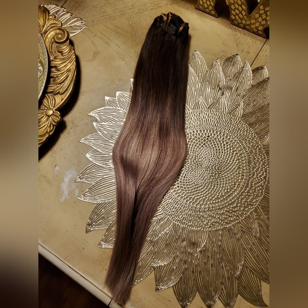 Brazilian Balayage Clip in Extensions 16 inches - Thumbnail 10