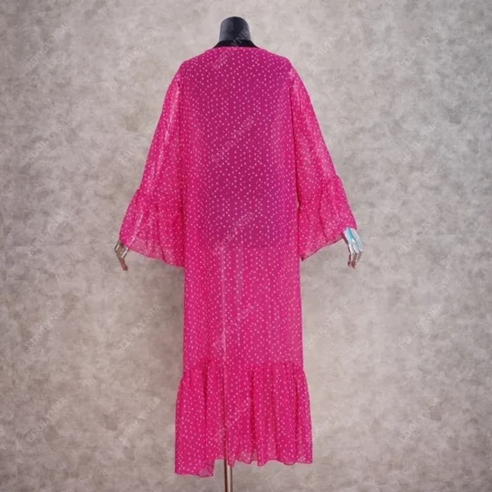 Boho Chic Fushcia Beach Cover up/kimono - Thumbnail 5