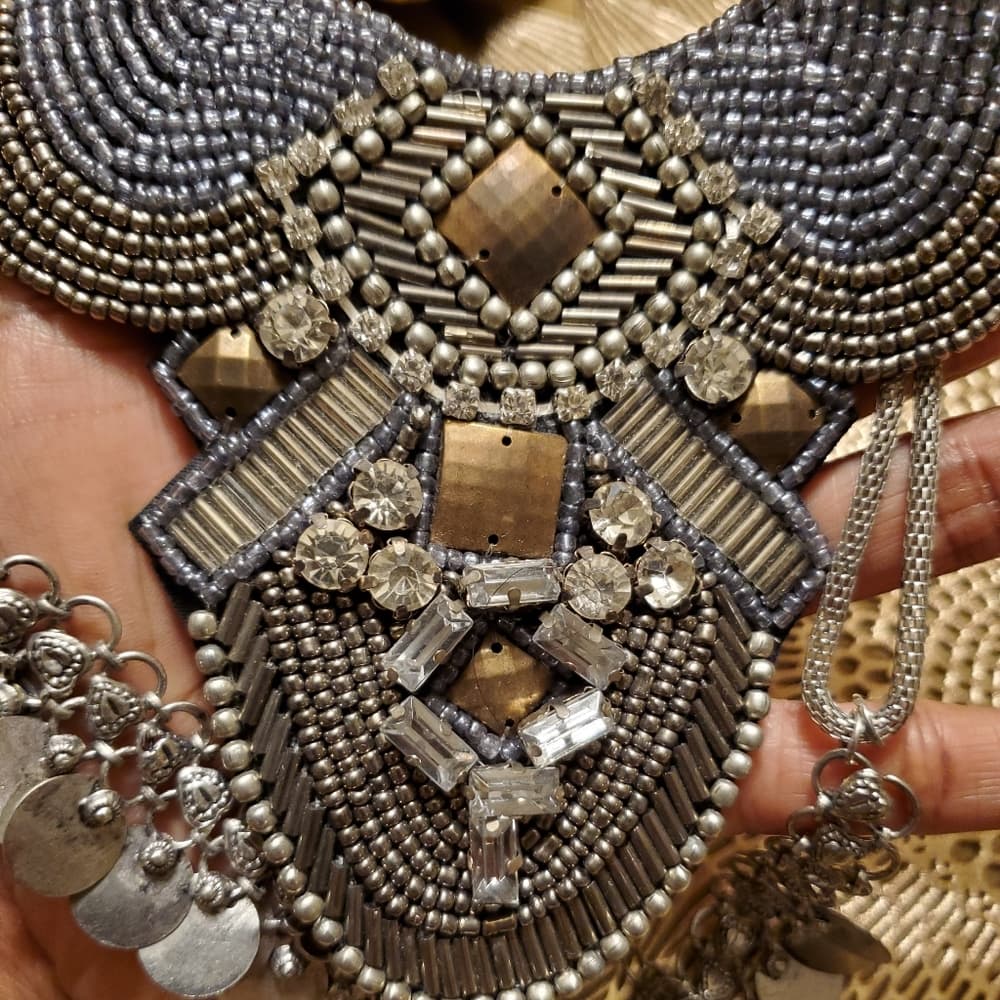 Silver Exotic Hanging Necklace - Thumbnail 4