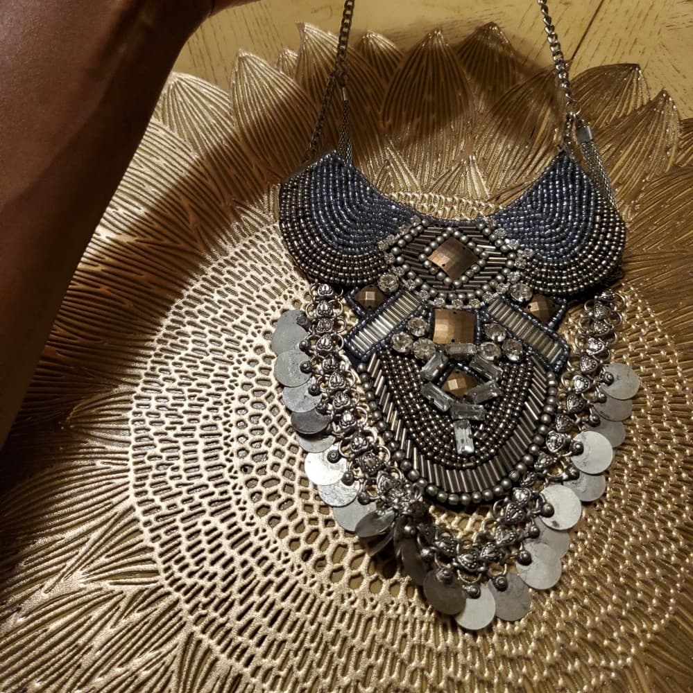 Silver Exotic Hanging Necklace - Thumbnail 3