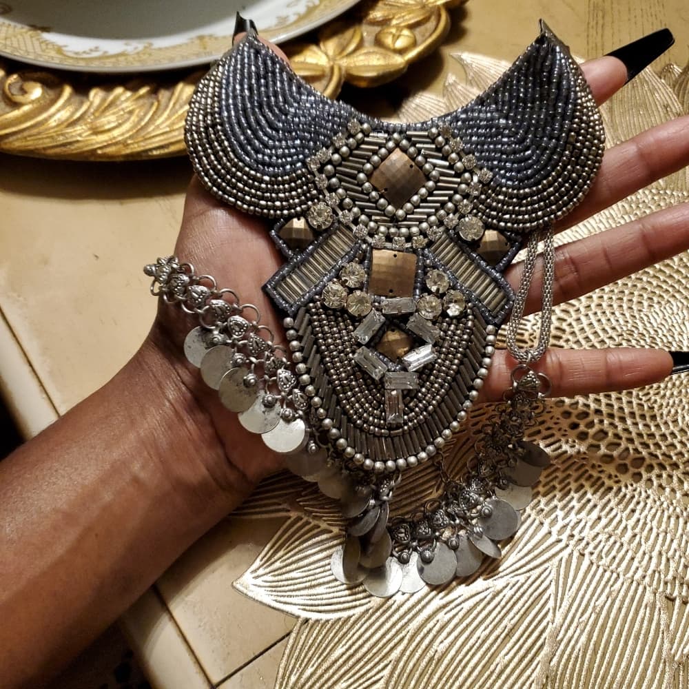Silver Exotic Hanging Necklace - Thumbnail 7