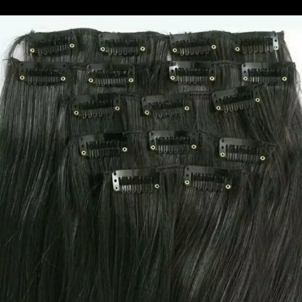 Black Full Head Clip in Extension