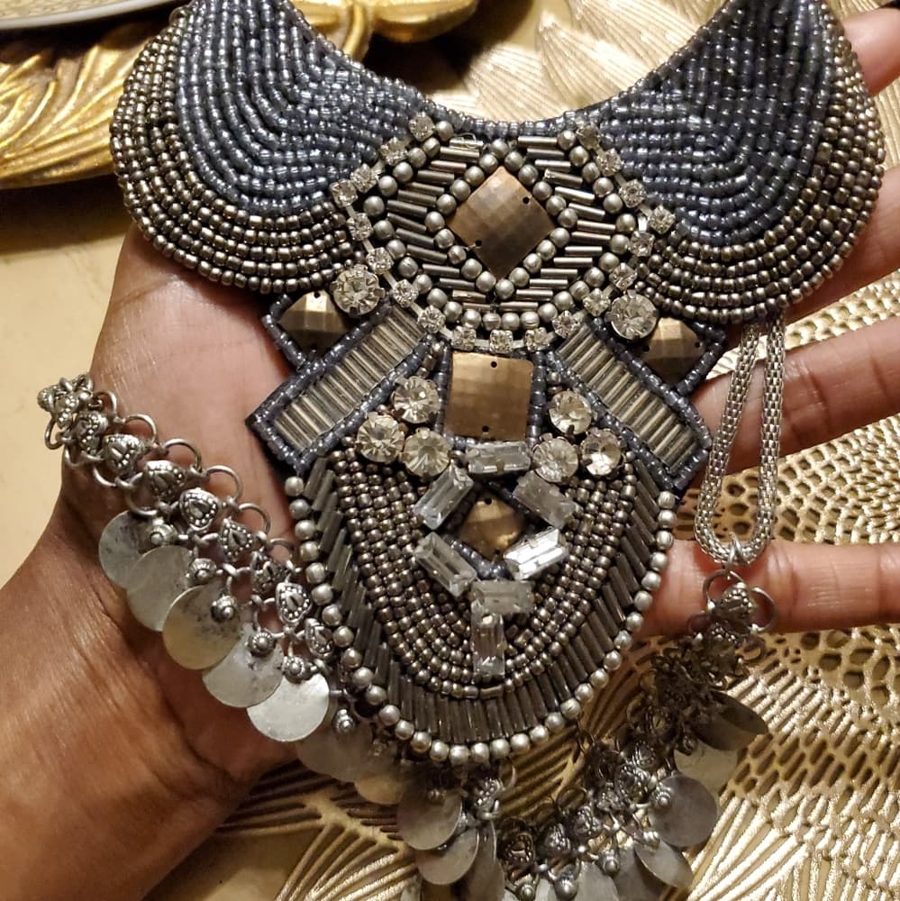 Silver Exotic Hanging Necklace - Thumbnail 5