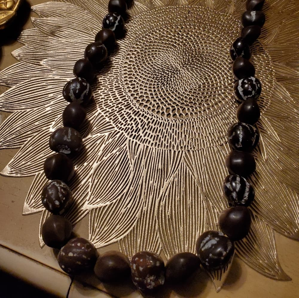 Dark Brown Ball Necklace - Thumbnail 2
