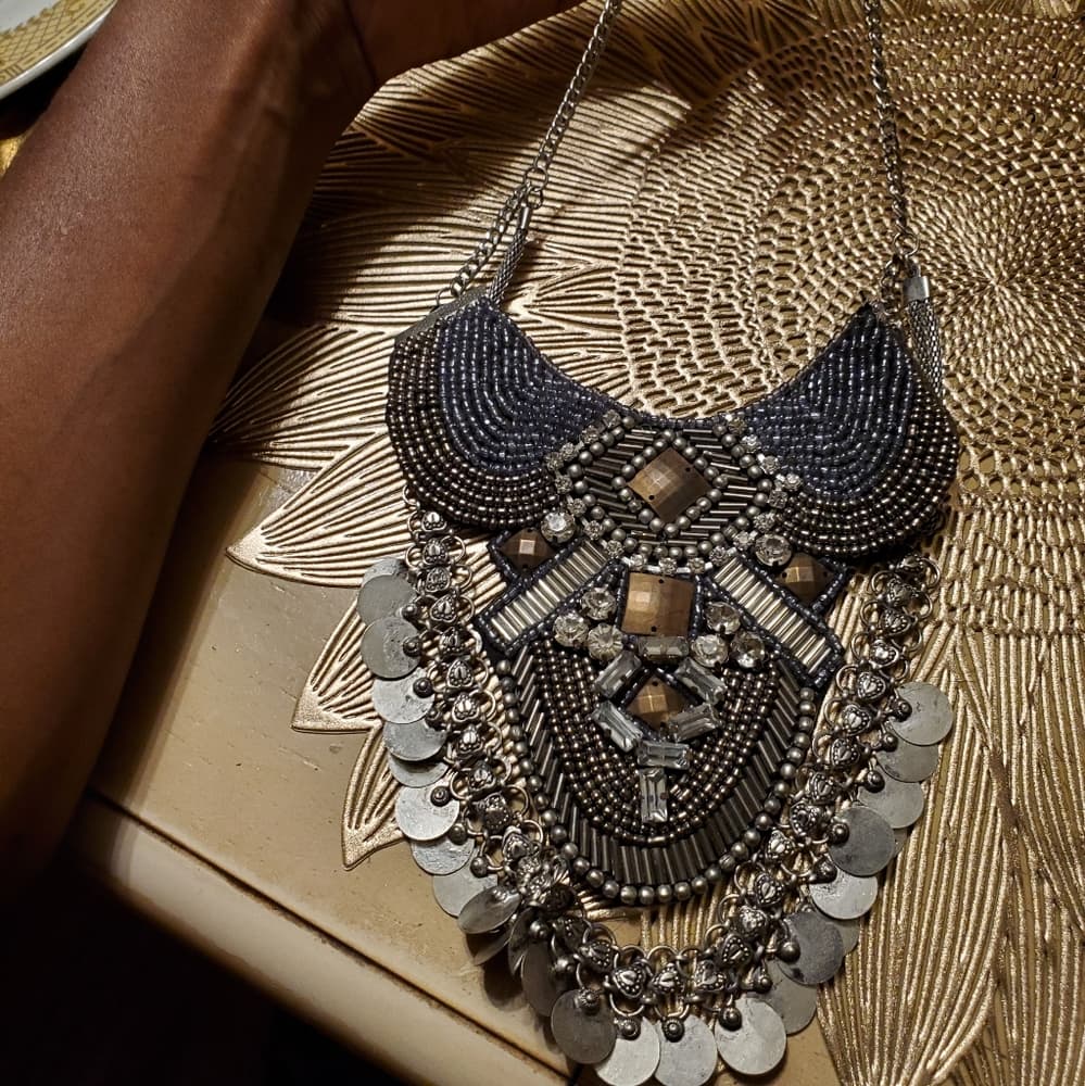 Silver Exotic Hanging Necklace - Thumbnail 2