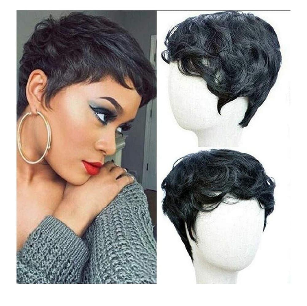 Black Beautiful Pixie Cut Wig - Thumbnail 3