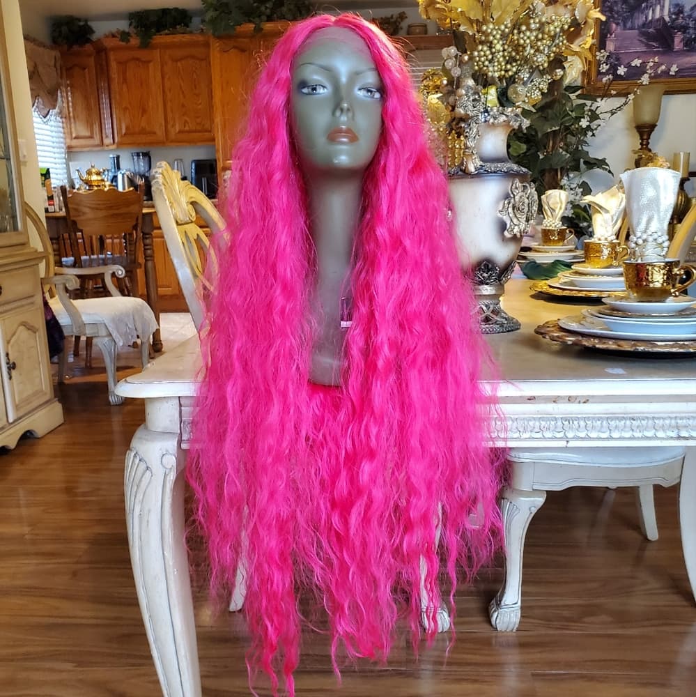 Dark Pink Beauty Lace Front Wig - Thumbnail 3