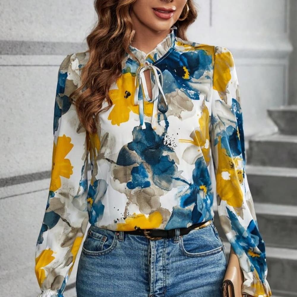 Beautuful Yellow Blue Top - Thumbnail 6
