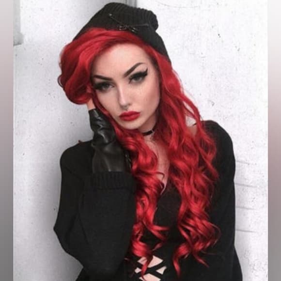 Red Beautiful Lace Front Wig - Thumbnail 2