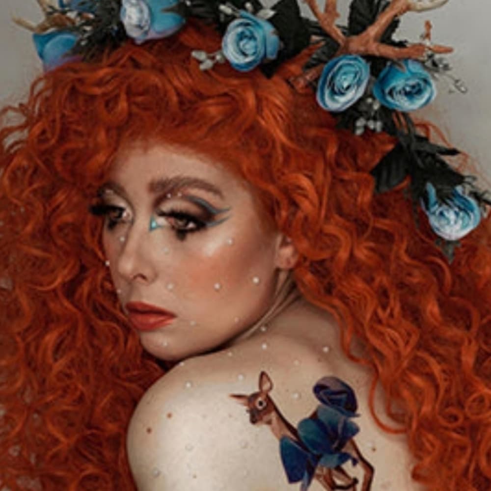 Red Curly Lace Front Wig - Thumbnail 4