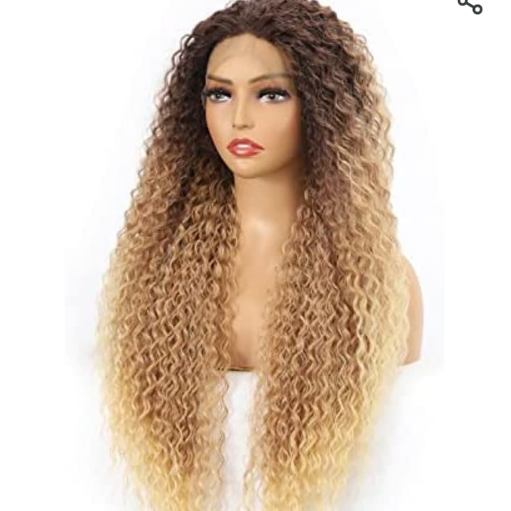 Ombre Curly Wave Lace Front Wig - Thumbnail 5