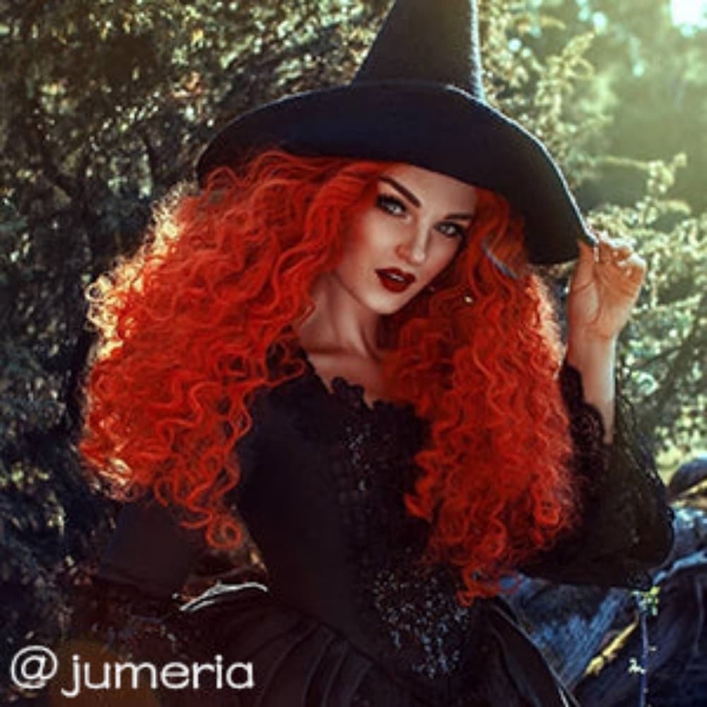 Red Curly Lace Front Wig - Thumbnail 2