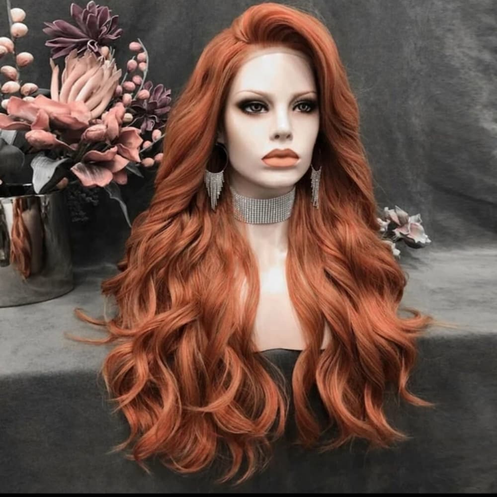 Copper Lace Front Wig - Thumbnail 3