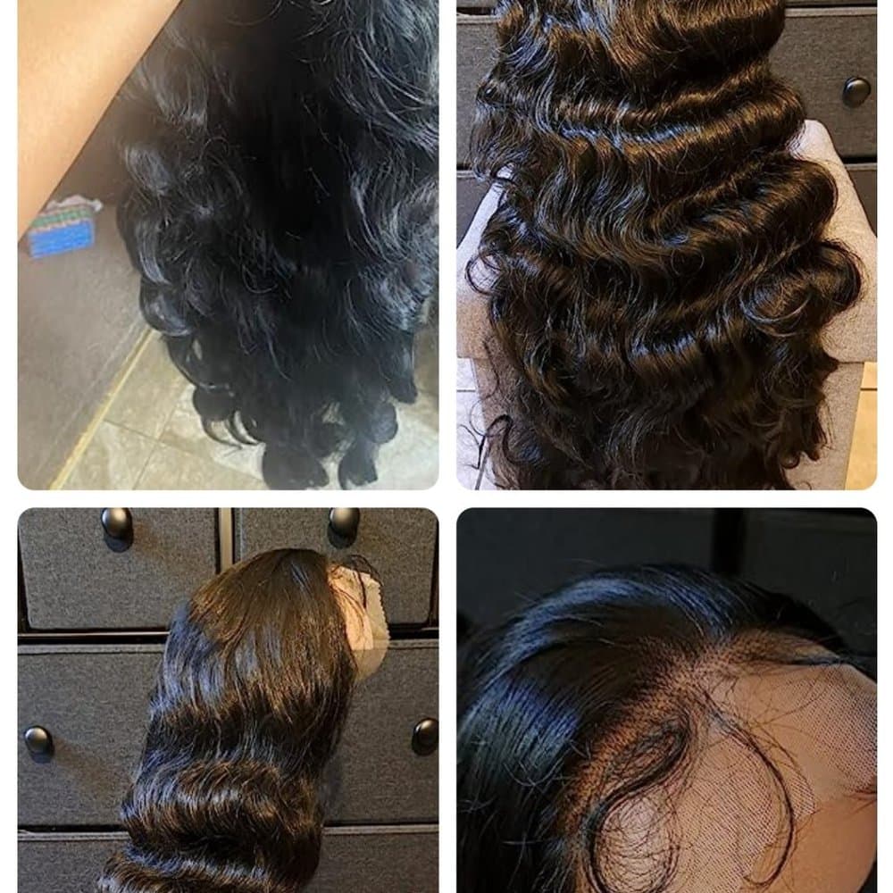 Black Body Wave Lace Front Wig - Thumbnail 3