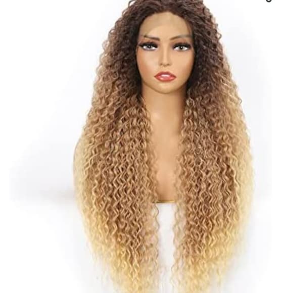 Ombre Curly Wave Lace Front Wig - Thumbnail 9