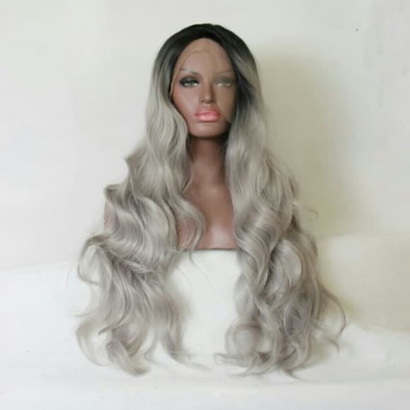 Beautiful Ombre Grey Lacefront Wig 26 inches! - Thumbnail 4