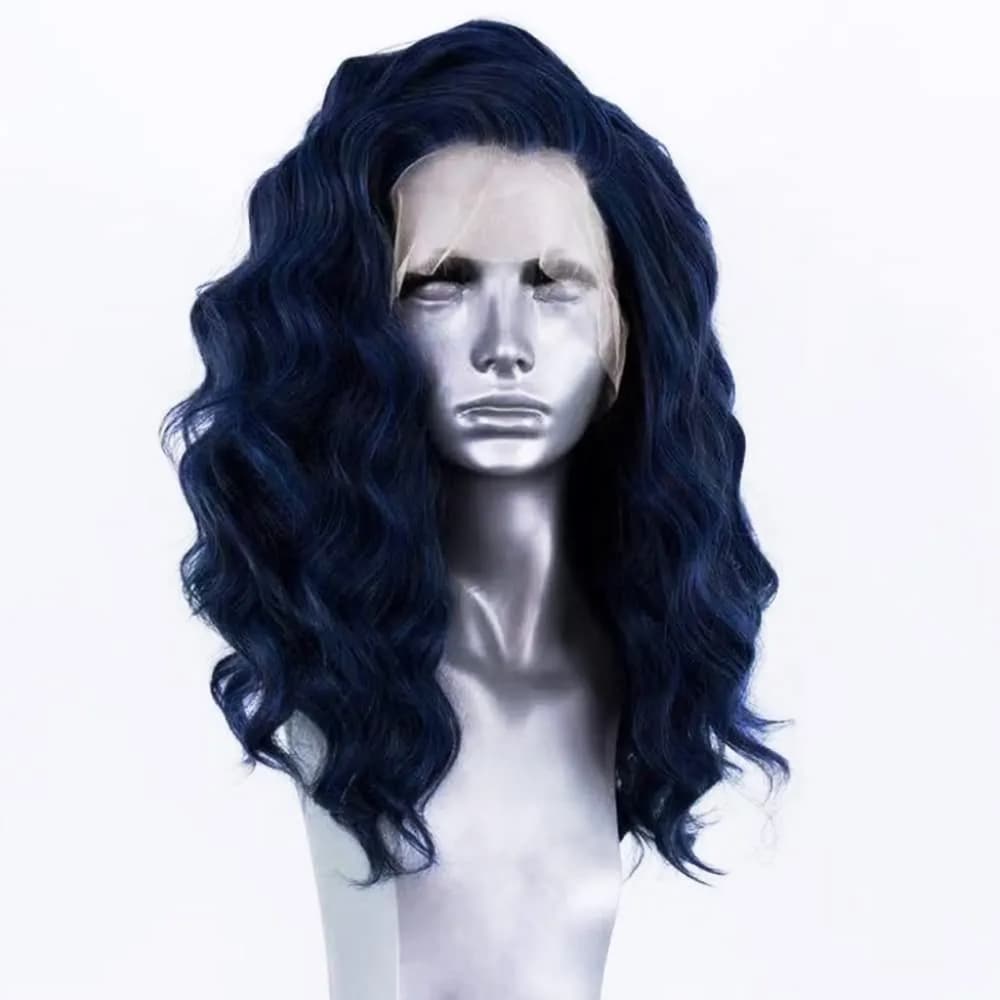Human Hair Blend Lace Front Wig - Thumbnail 3