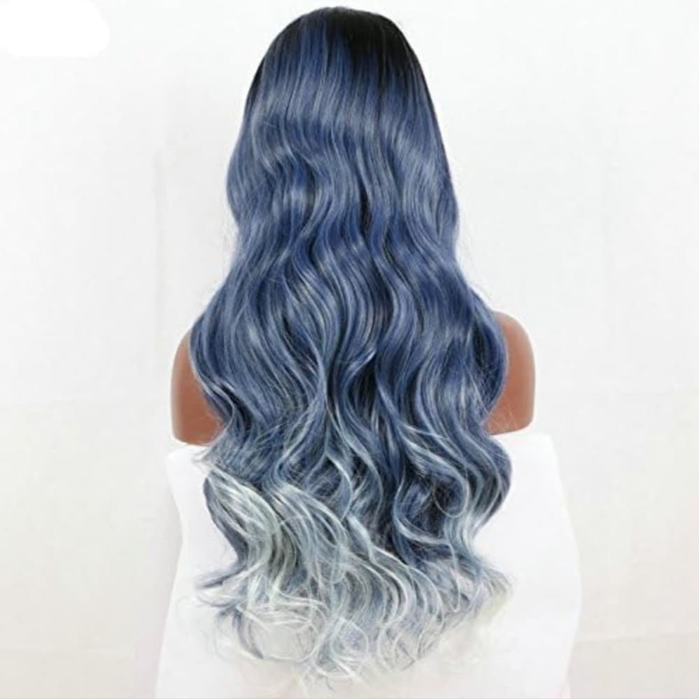 Ombre Blue Gray Beauty Lace Front Wig 22-24 inches - Thumbnail 2