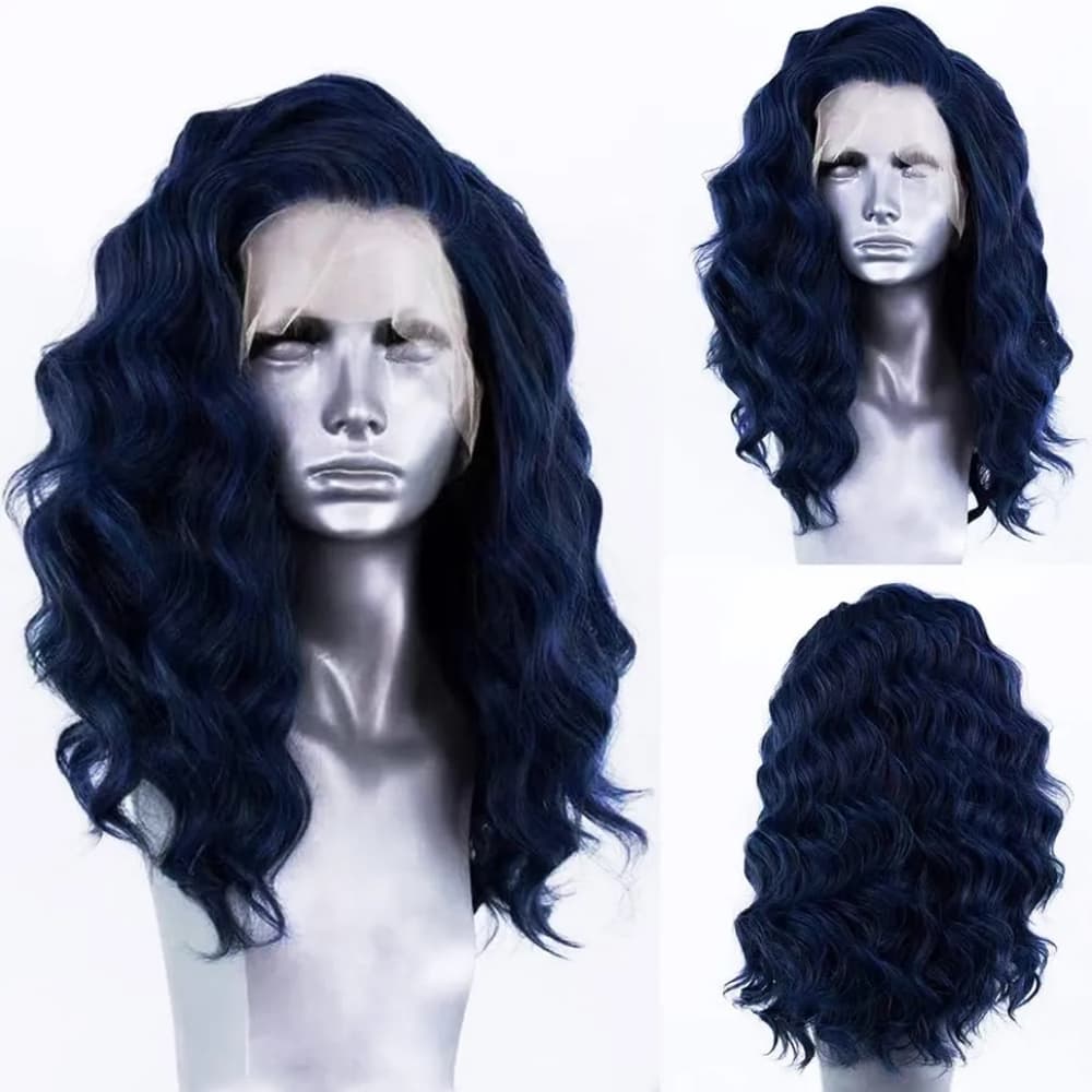 Human Hair Blend Lace Front Wig - Thumbnail 2