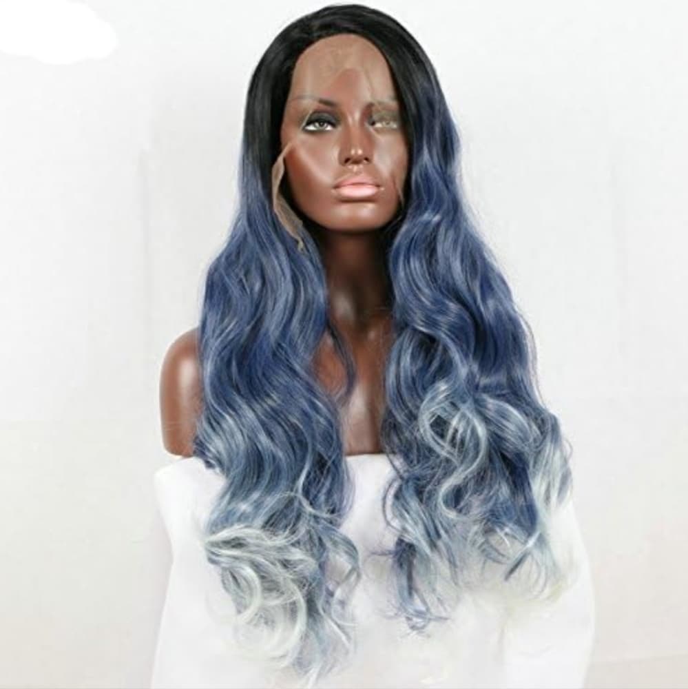 Ombre Blue Gray Beauty Lace Front Wig 22-24 inches