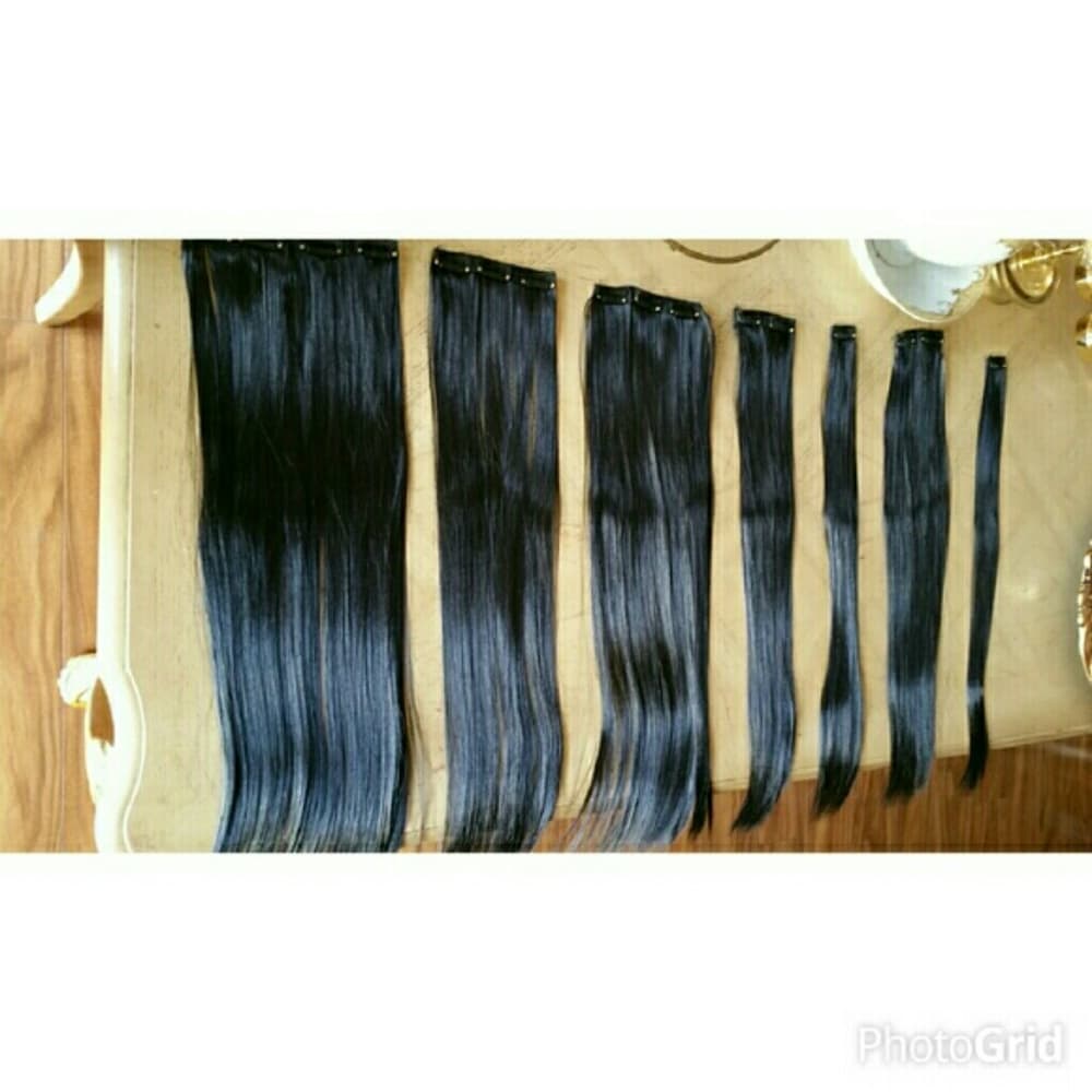 Black Full Head Clip In Extension - Thumbnail 2