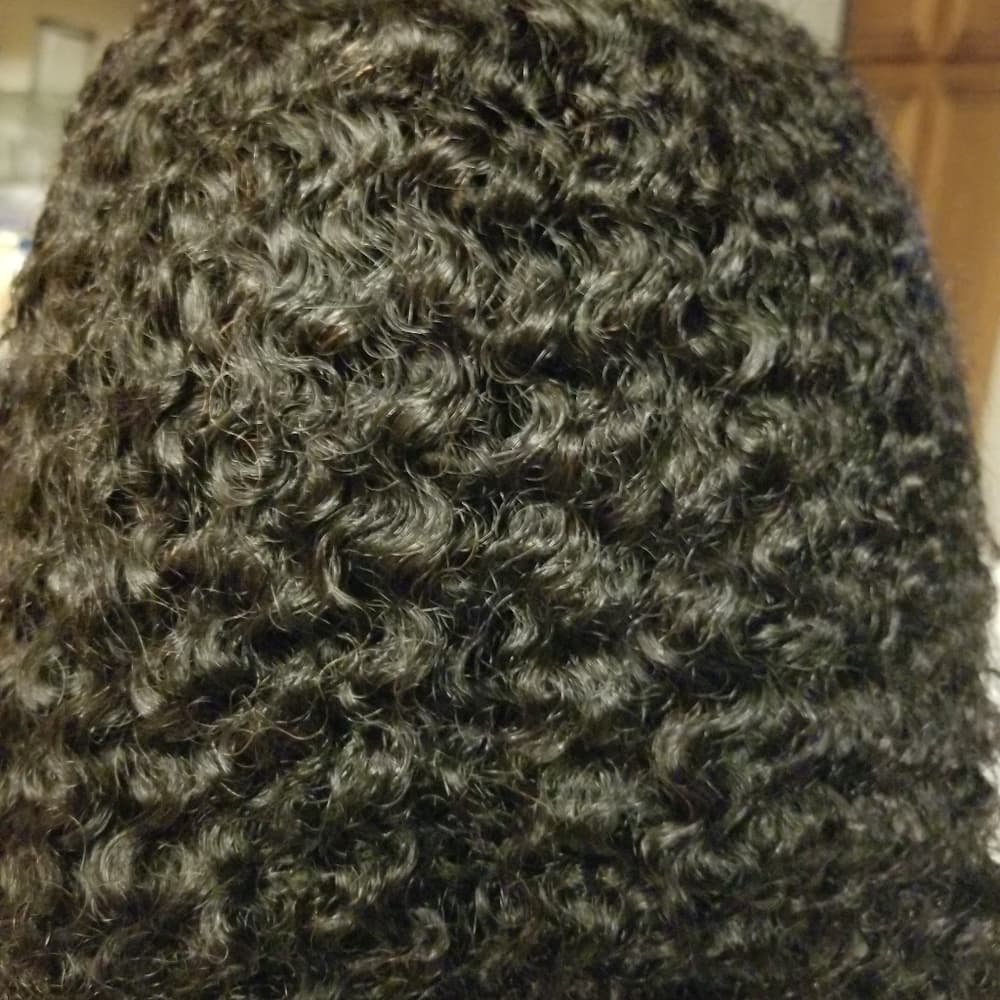 Black Curly Human Hair Wig - Thumbnail 4