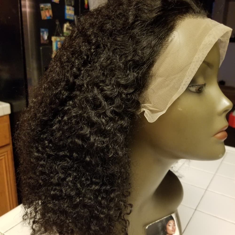 Black Curly Human Hair Wig - Thumbnail 2