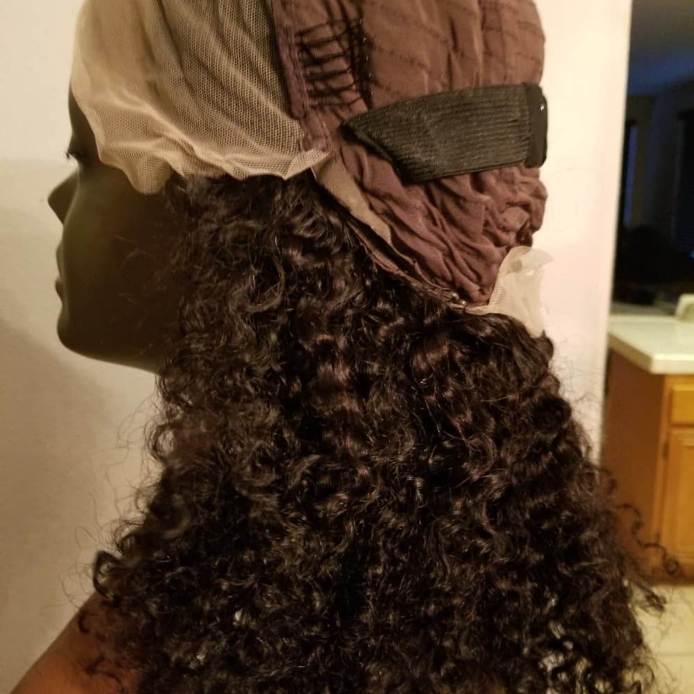 Black Curly Human Hair Wig - Thumbnail 7