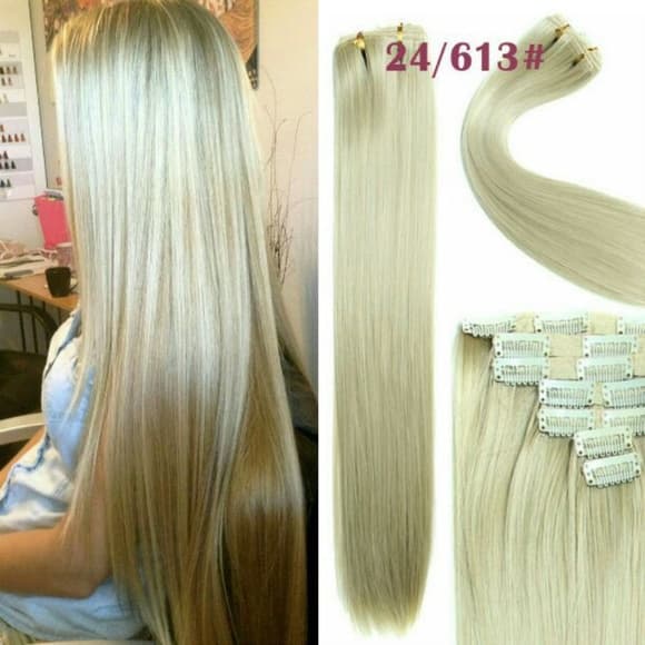 Blonde Beauty Full Head Clip in Extension - Thumbnail 4