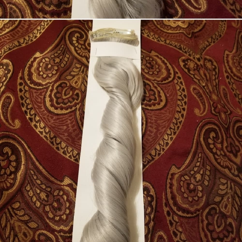 Gray Silver Full Head Clip in Extension - Thumbnail 3