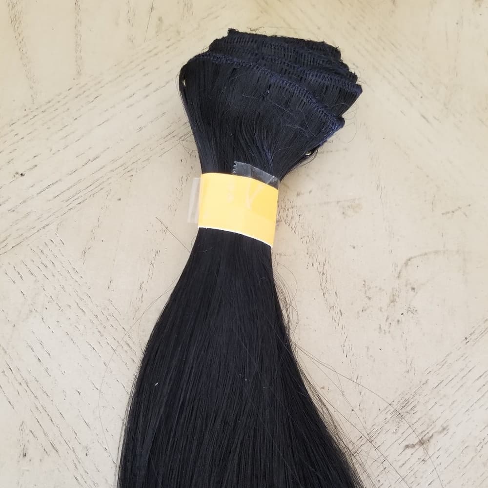 Black Straight Full Head clip in Extension - Thumbnail 3