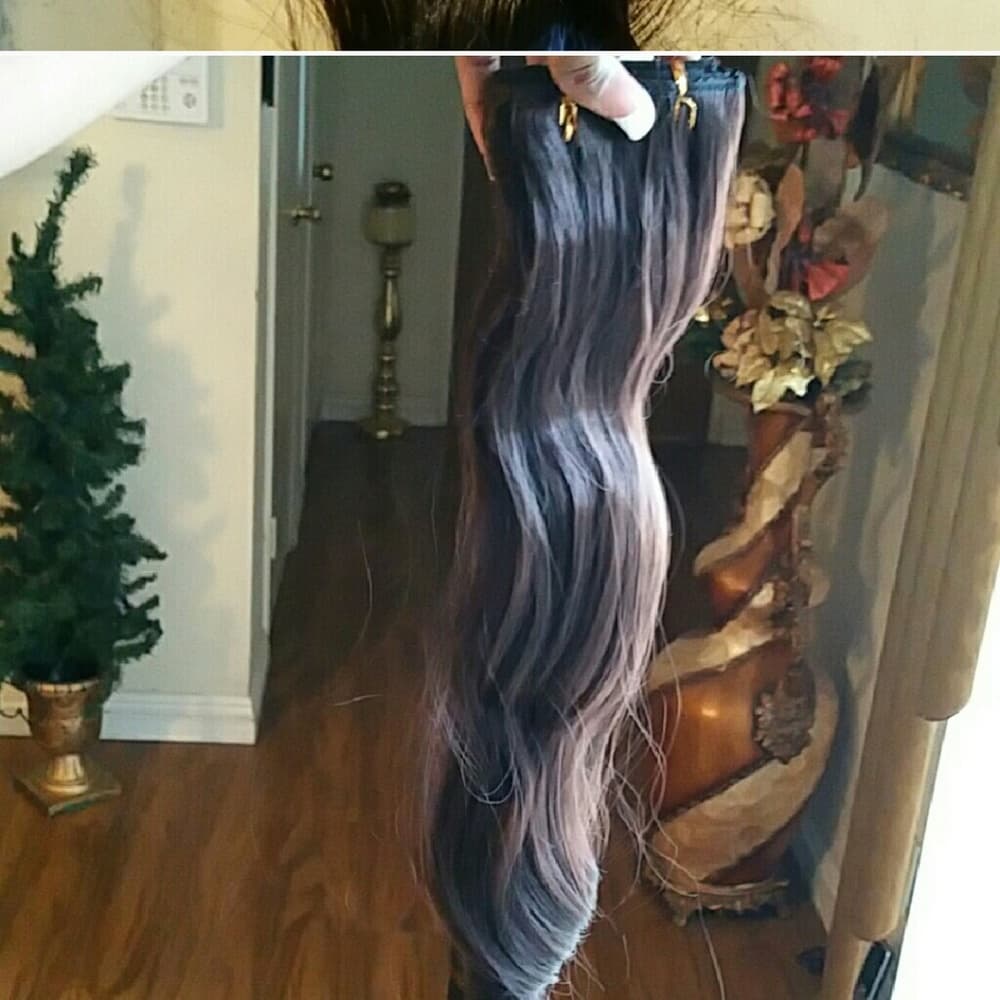 Dark Red Brown Full Head clip in Extension - Thumbnail 4
