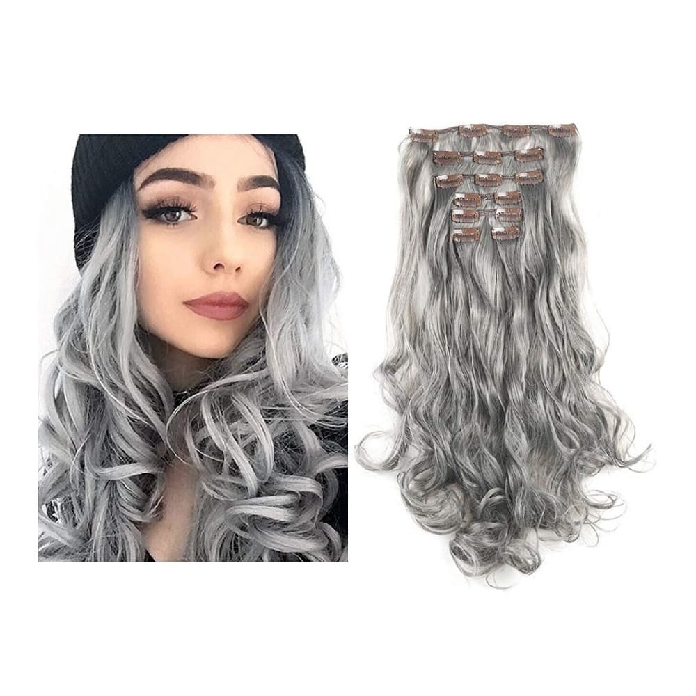 Dark Gray Full Head clip in Extension - Thumbnail 3