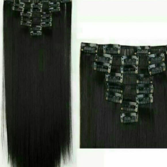 Black Full Head clip in Extension - Thumbnail 3
