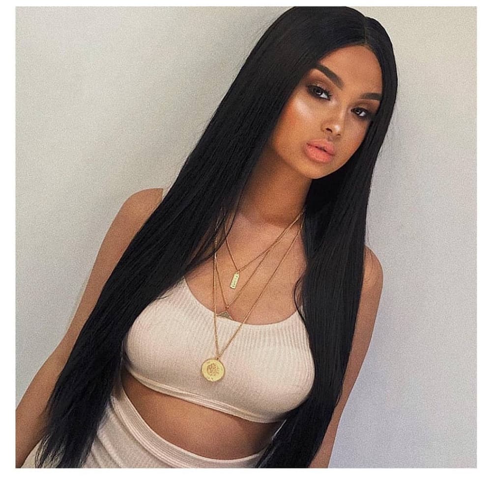 Black Straight Full Head clip in Extension - Thumbnail 6