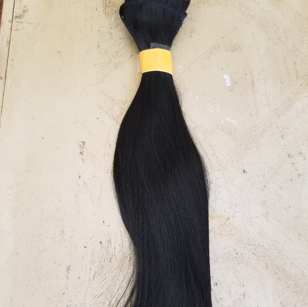 Black Straight Full Head clip in Extension - Thumbnail 2