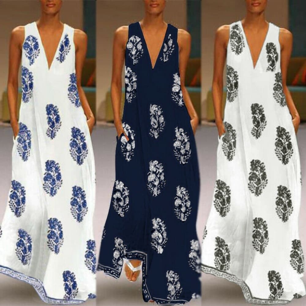 Bohemian Long Bohemian Dress - Thumbnail 5
