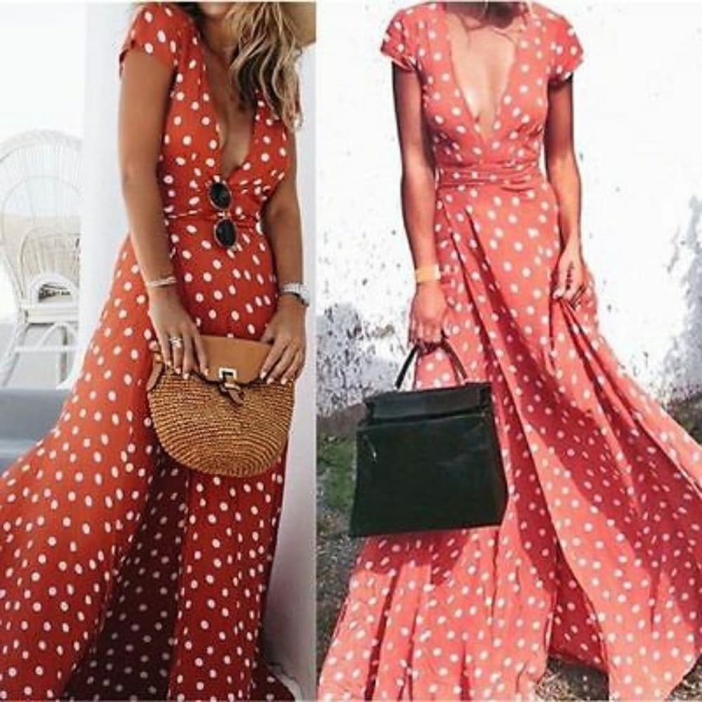 Red Boho Beauty Dress - Thumbnail 2