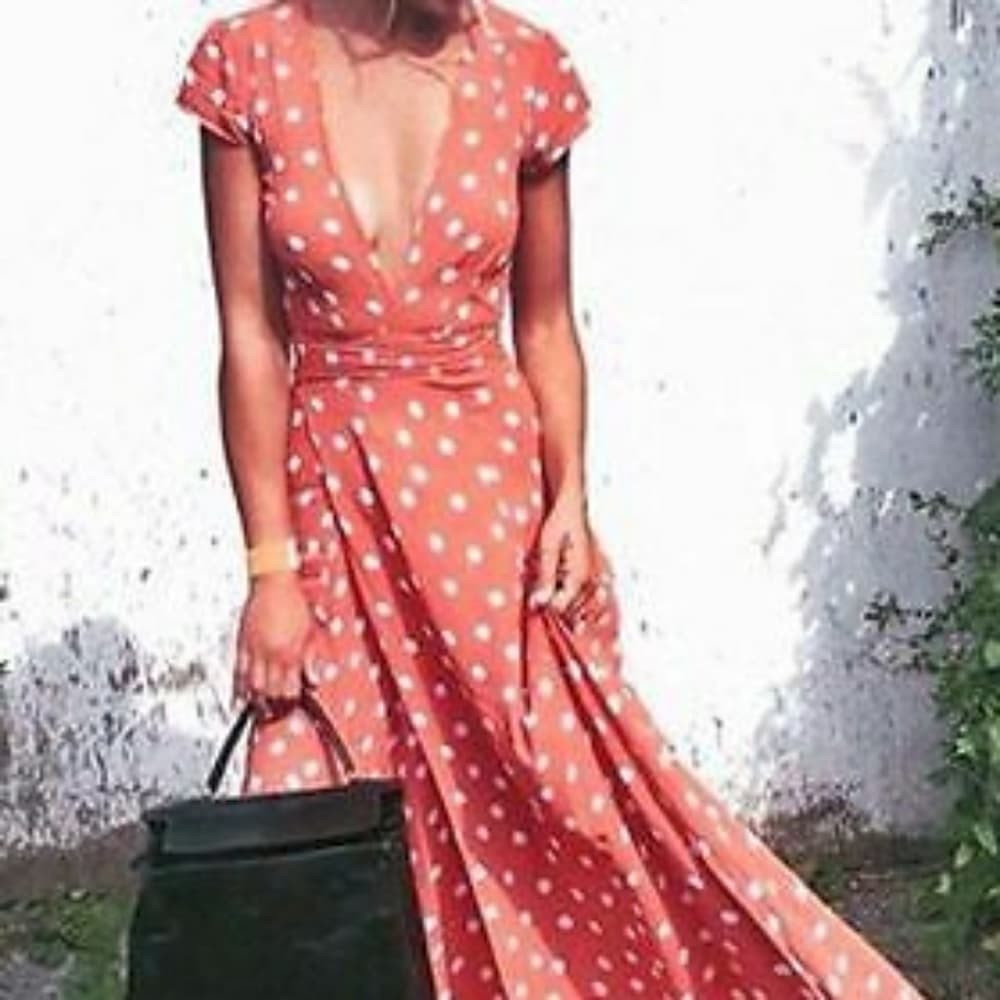Red Boho Beauty Dress - Thumbnail 5
