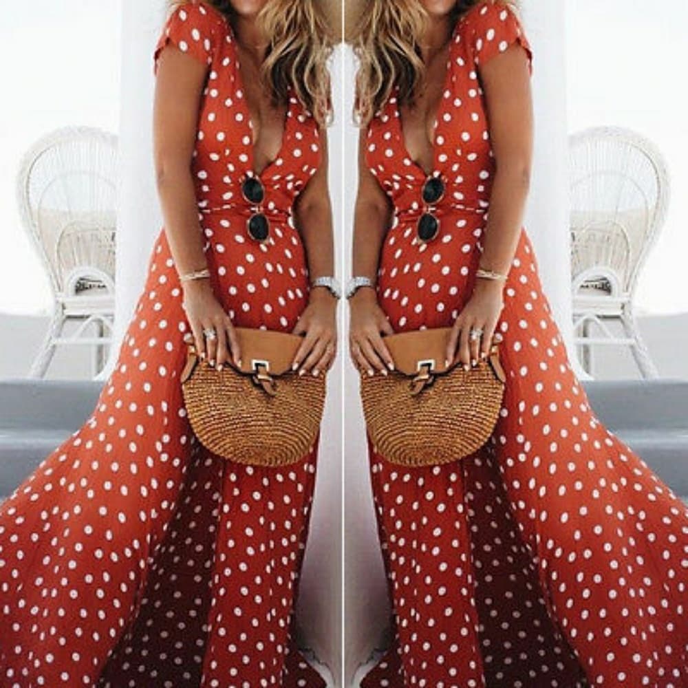 Red Boho Beauty Dress - Thumbnail 4