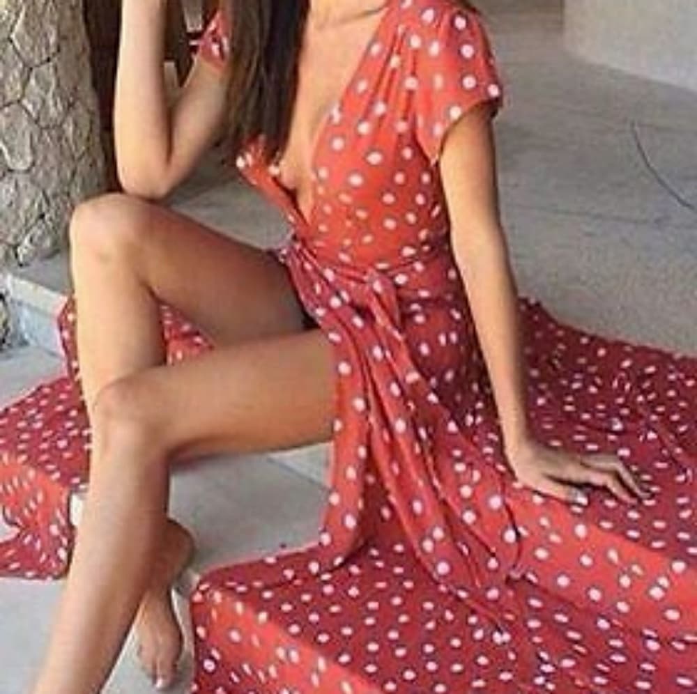 Red Boho Beauty Dress - Thumbnail 3