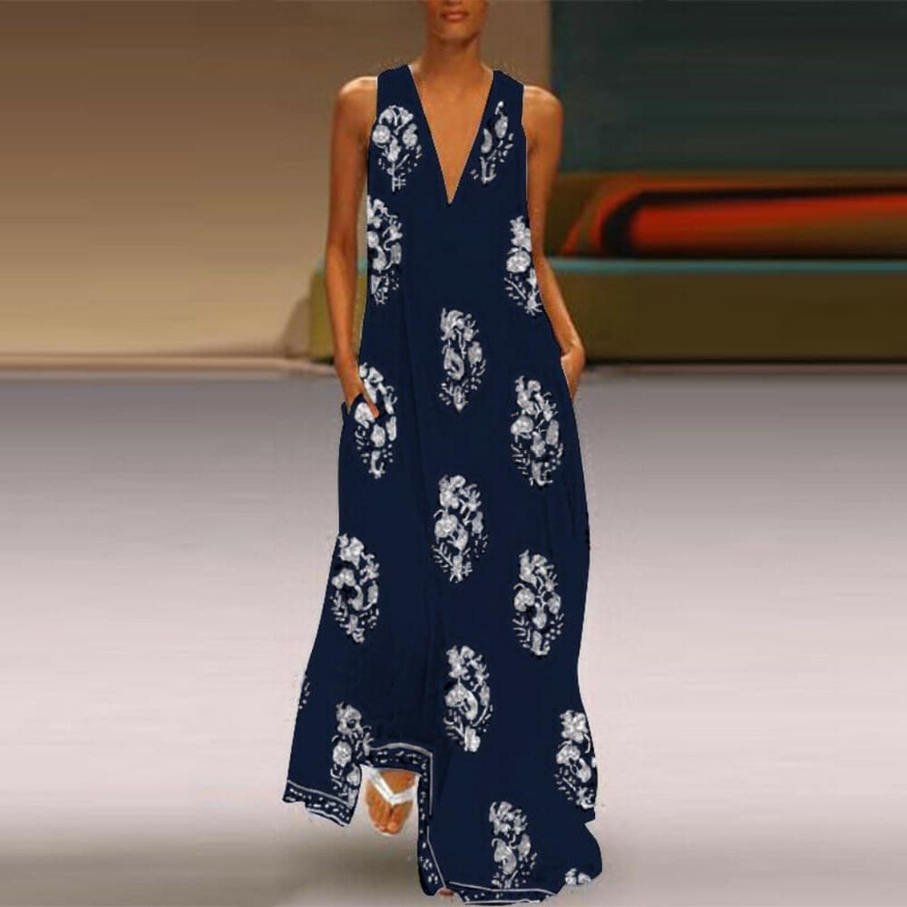 Bohemian Long Bohemian Dress - Thumbnail 3